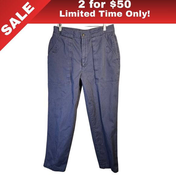 [Sale: 2 for $50!] Vintage Bugle Boy Blue Cargo/Utility Pants Size 32W 30L 0336 - Picture 1 of 12